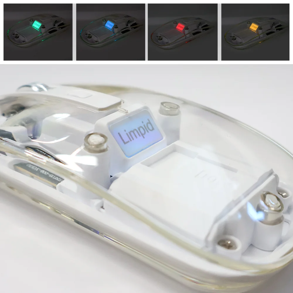 Мышь компьютерная беспроводная прозрачная Limpid, белый - фото 4