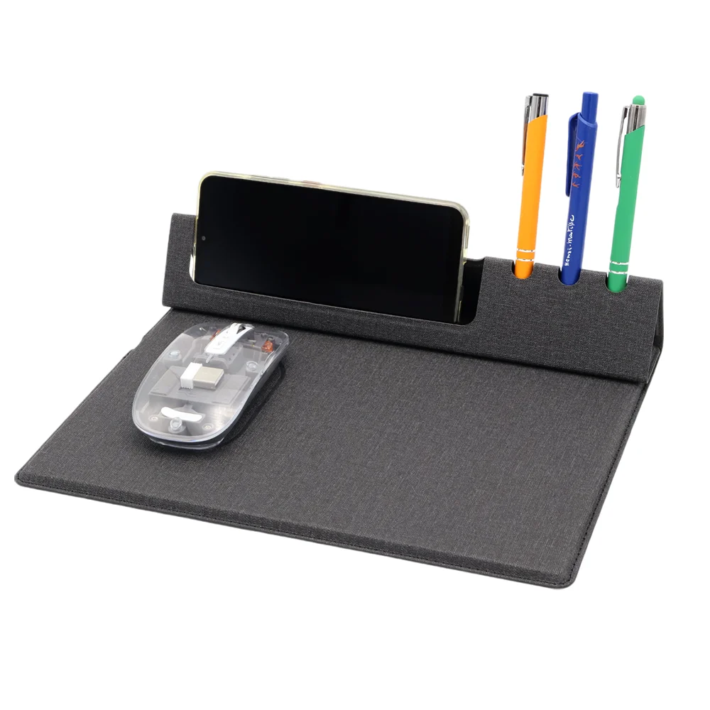 Коврик для мышки с беспроводной зарядкой Rolter серый - фото 2