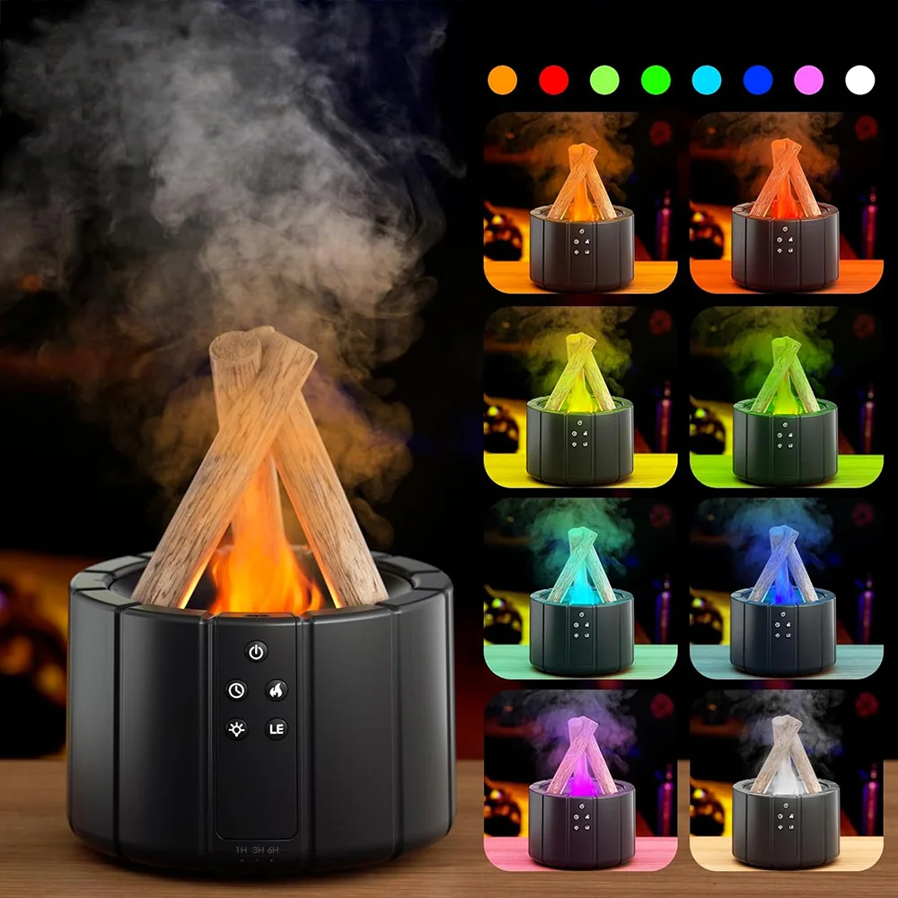 Светодиодный USB увлажнитель-аромадиффузор Bonfire с пультом Д/У чёрный Черный 250 мл - фото 5