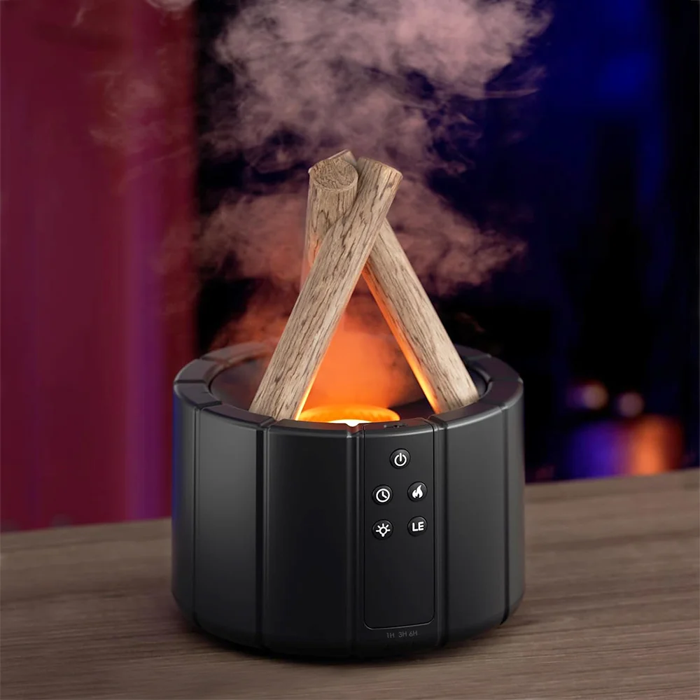 Светодиодный USB увлажнитель-аромадиффузор Bonfire с пультом Д/У чёрный Черный 250 мл - фото 6