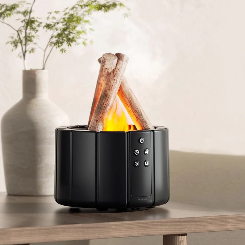 Светодиодный USB увлажнитель-аромадиффузор Bonfire с пультом Д/У чёрный Черный 250 мл - фото 7