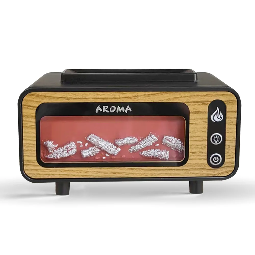 Светодиодный USB увлажнитель-аромадиффузор Vintage Fireplace коричневый 200 мл - фото 3