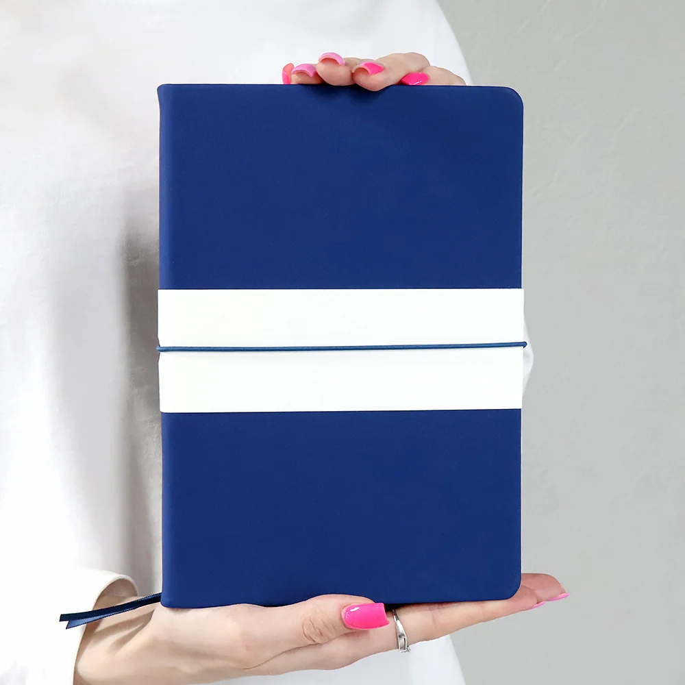 Блокнот A5 Veles в твёрдом переплёте, тёмно-синий - фото 4