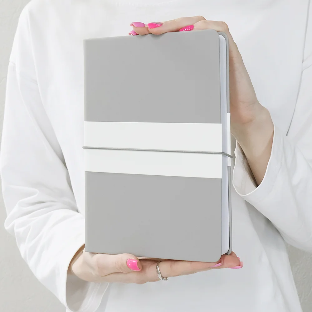 Блокнот A5 Veles в твёрдом переплёте серый Серый цемент - фото 5