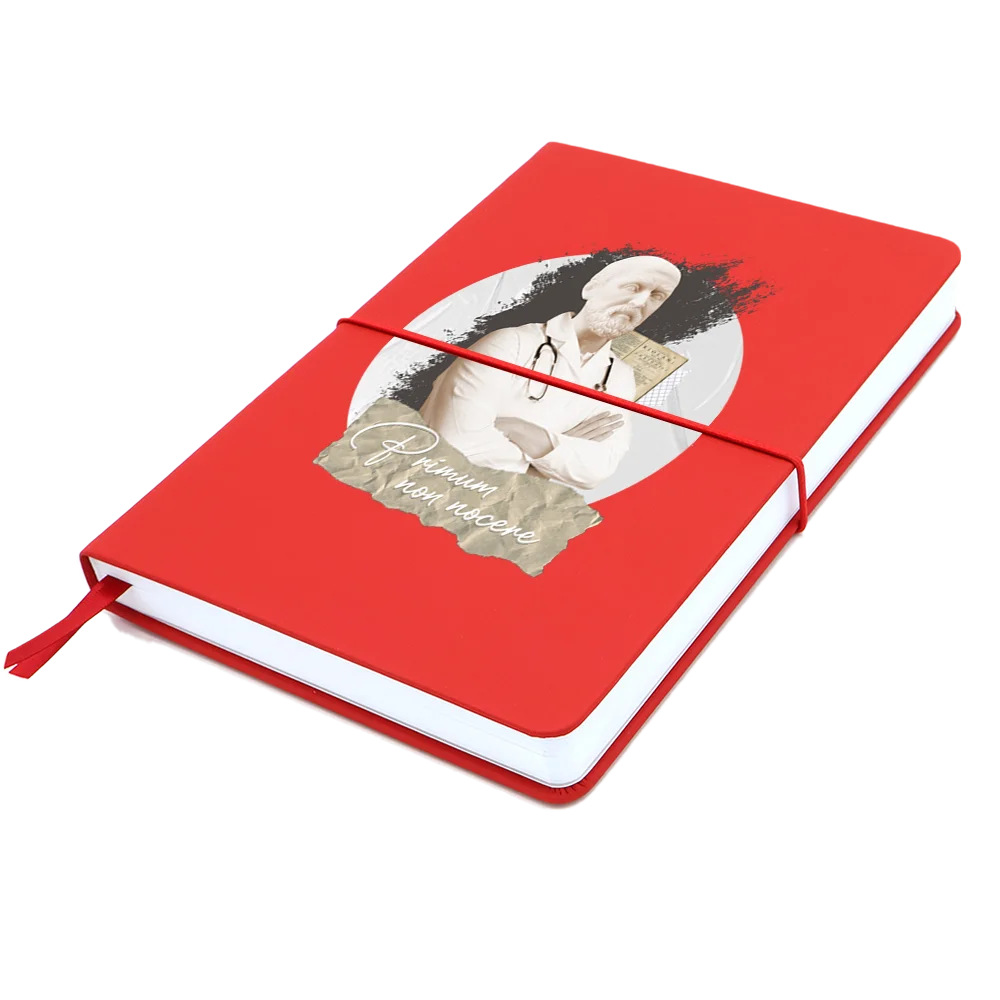 Блокнот A5 Veles в твёрдом переплёте красный - фото 4