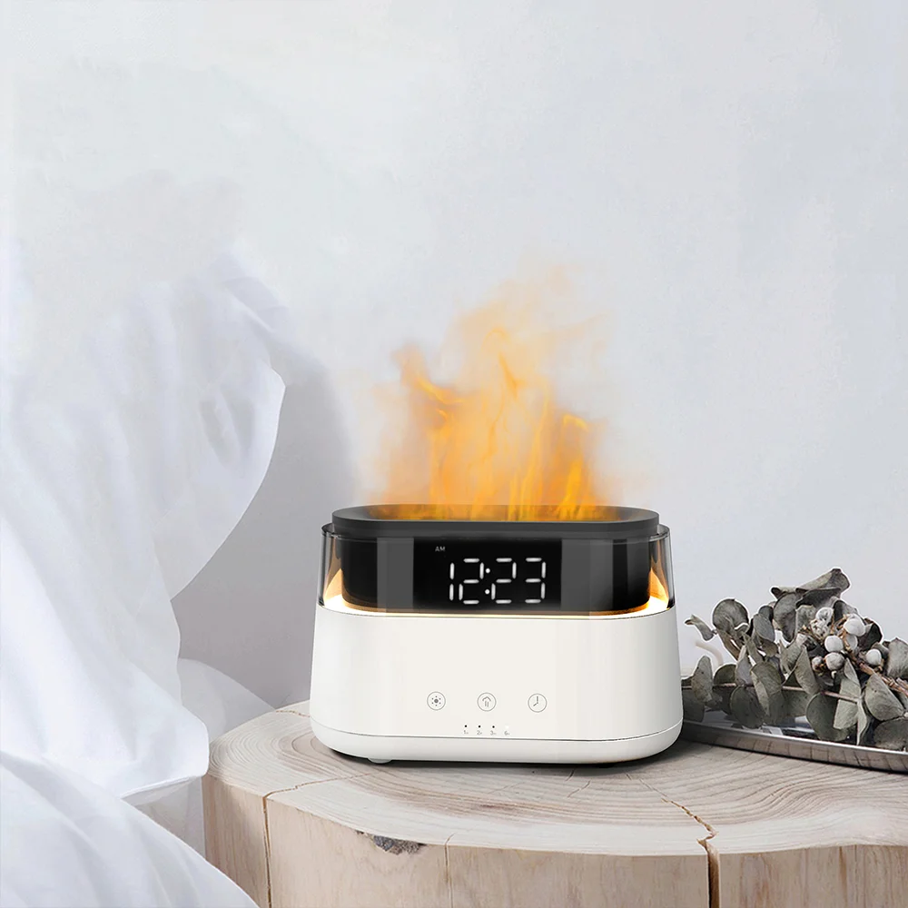 Светодиодный USB увлажнитель-ароматизатор Brava с часами с RGB подсветкой, Белый, 180 мл - фото 6