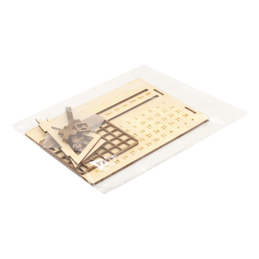 Деревянный вечный календарь Коричневый - фото 4