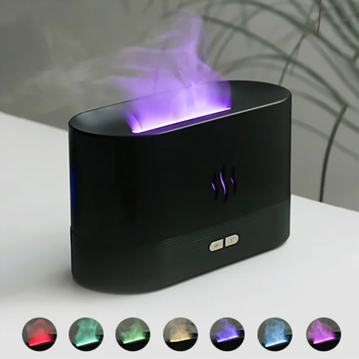 Светодиодный USB увлажнитель-ароматизатор Flame RGB черный 180 мл - фото 2