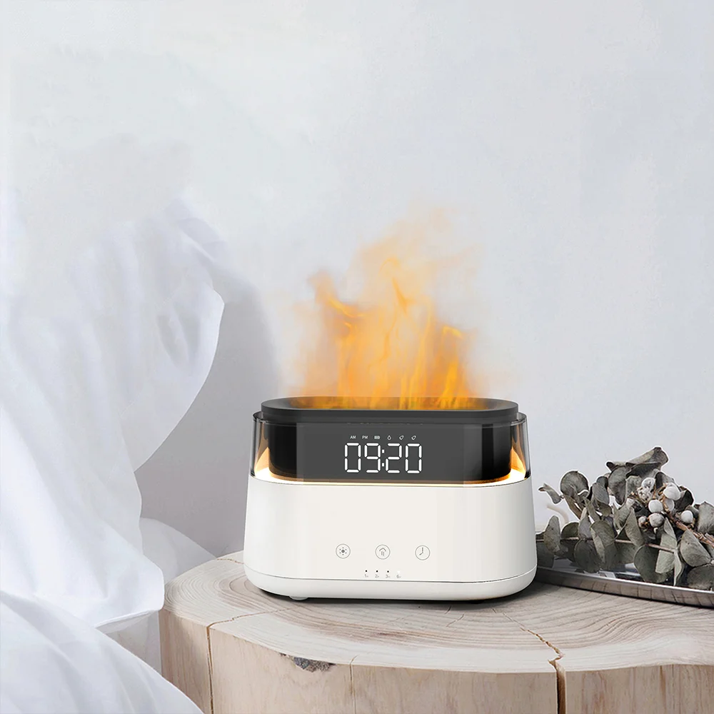 Светодиодный USB увлажнитель-ароматизатор Brava с часами с подсветкой белый 180 мл - фото 6