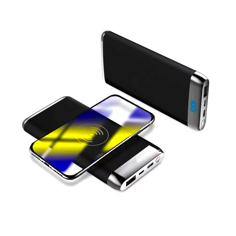 Внешний аккумулятор Wolfrock с беспроводной зарядкой soft-touch покрытием 10000 mAh черный - фото 2