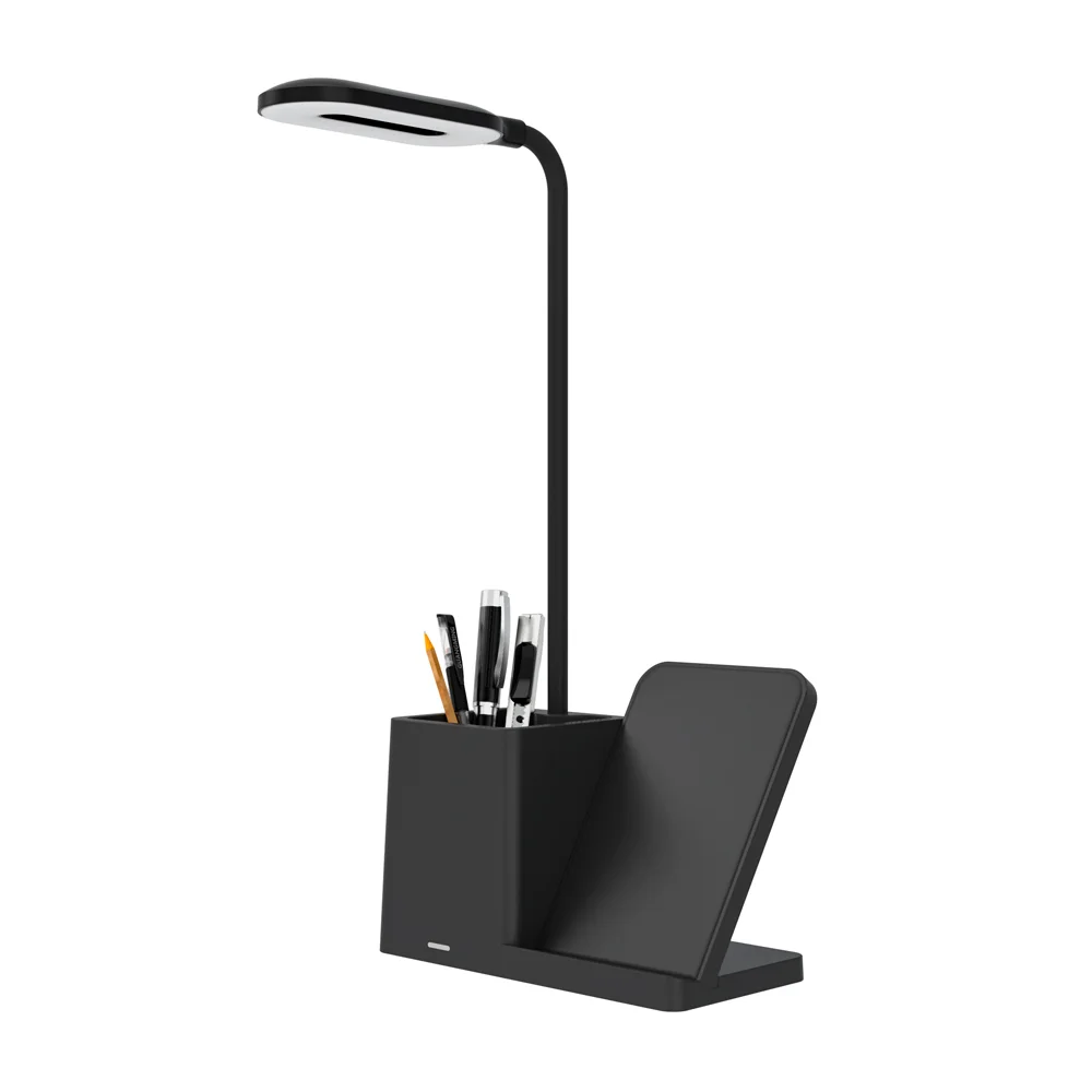 Настольная лампа с беспроводной зарядкой Stark, черная - фото 2
