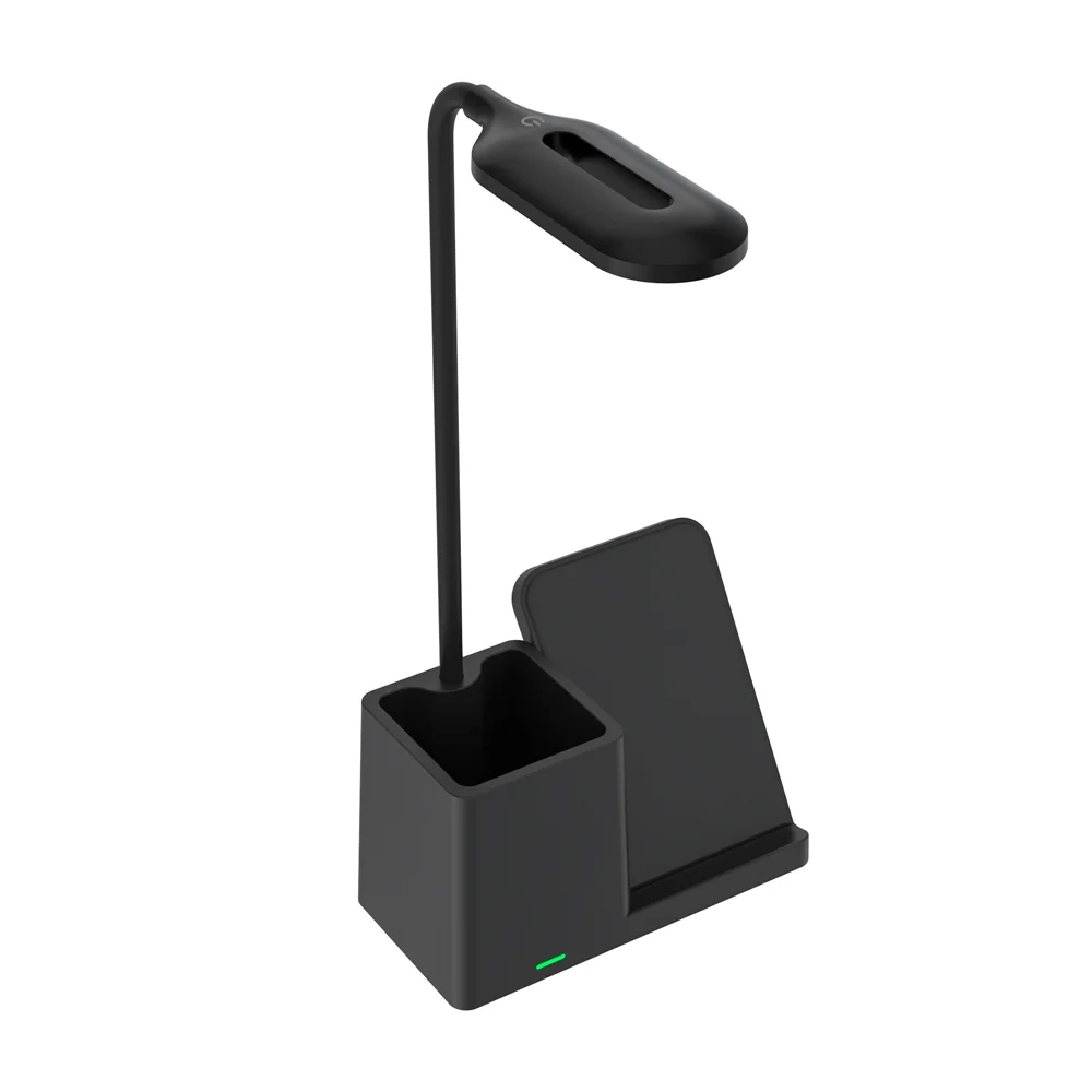 Настольная лампа с беспроводной зарядкой Stark, черная - фото 3