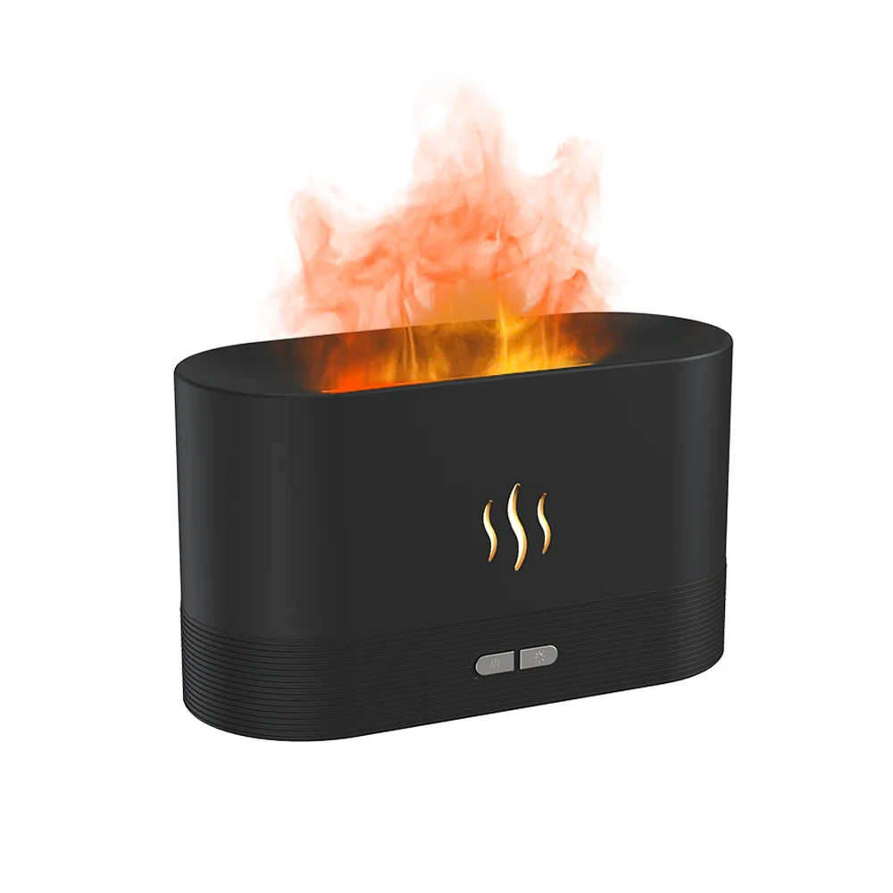 Светодиодный USB увлажнитель-ароматизатор Flame, черный, 180 мл - фото 1
