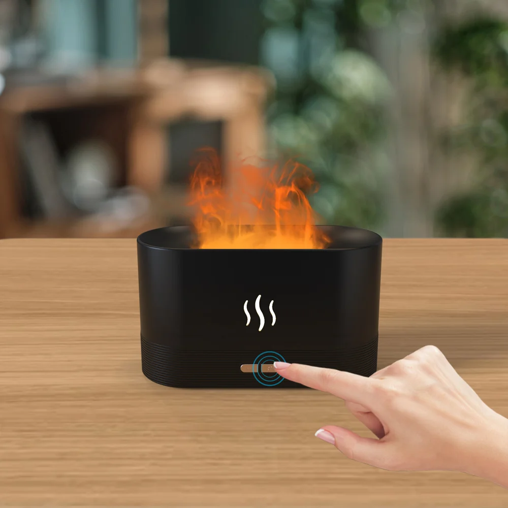 Светодиодный USB увлажнитель-ароматизатор Flame, черный, 180 мл - фото 4
