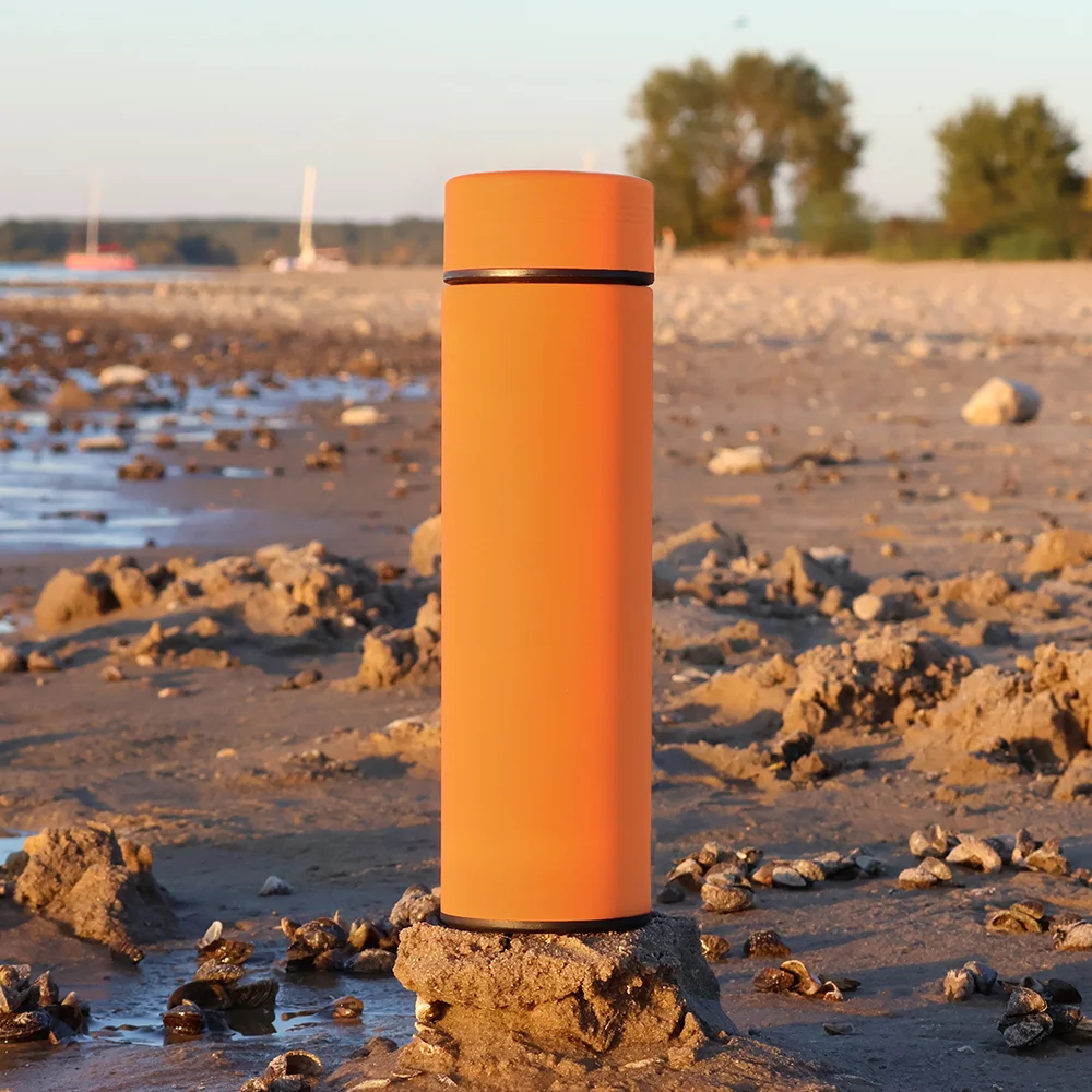 Термос Bronx софт-тач оранжевого цвета 450 мл - фото 4