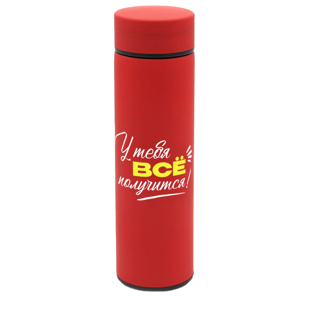 Термос Bronx софт-тач красного цвета 450 мл - фото 3