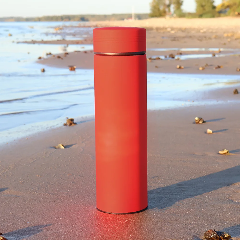 Термос Bronx софт-тач красного цвета 450 мл - фото 4