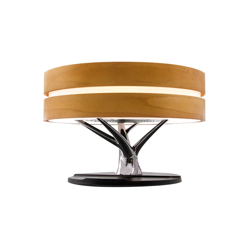 Интерьерная лампа с колонкой и беспроводной зарядкой Aronda, Коричневый