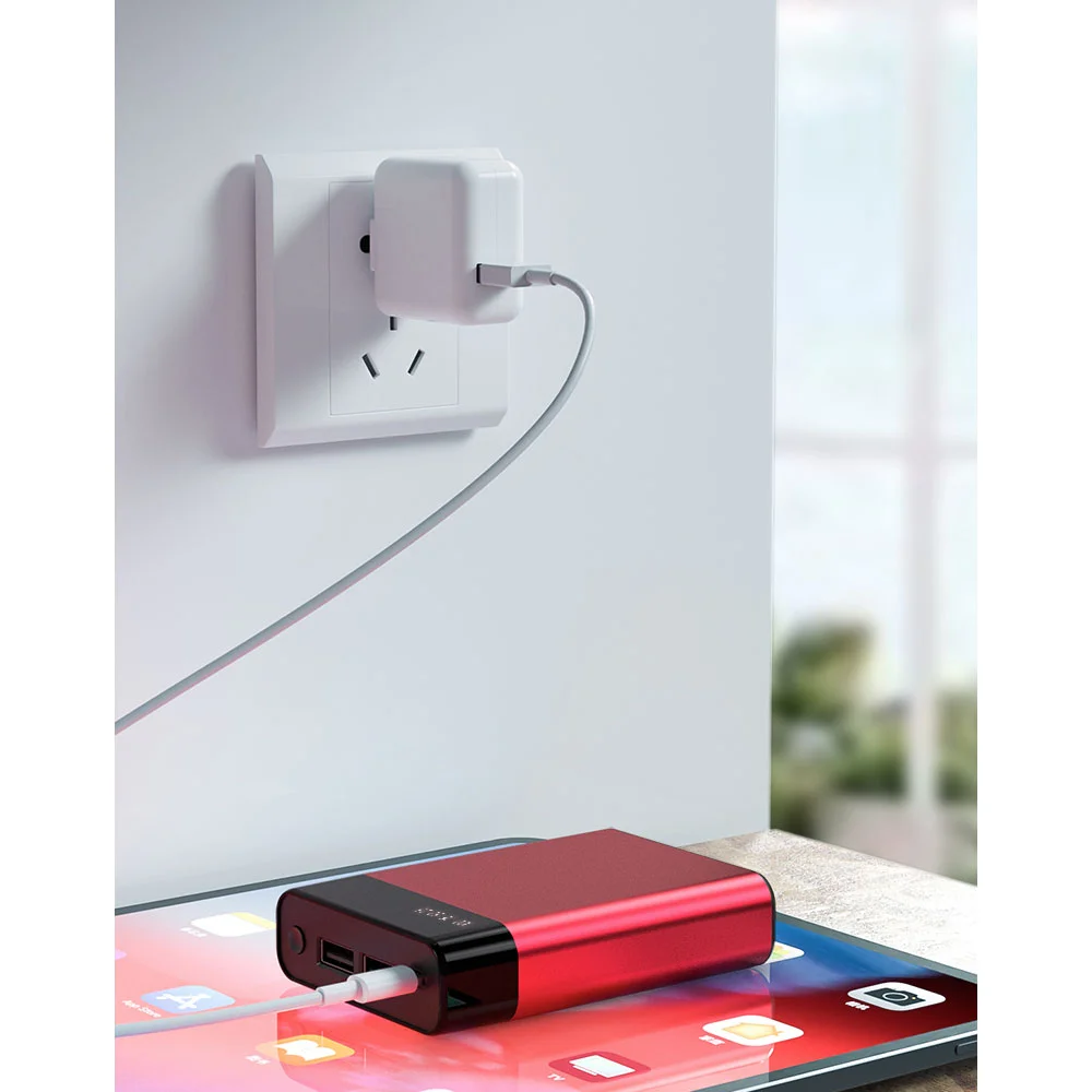 Внешний аккумулятор в металлическом корпусе Apria 10000 mAh красный - фото 3