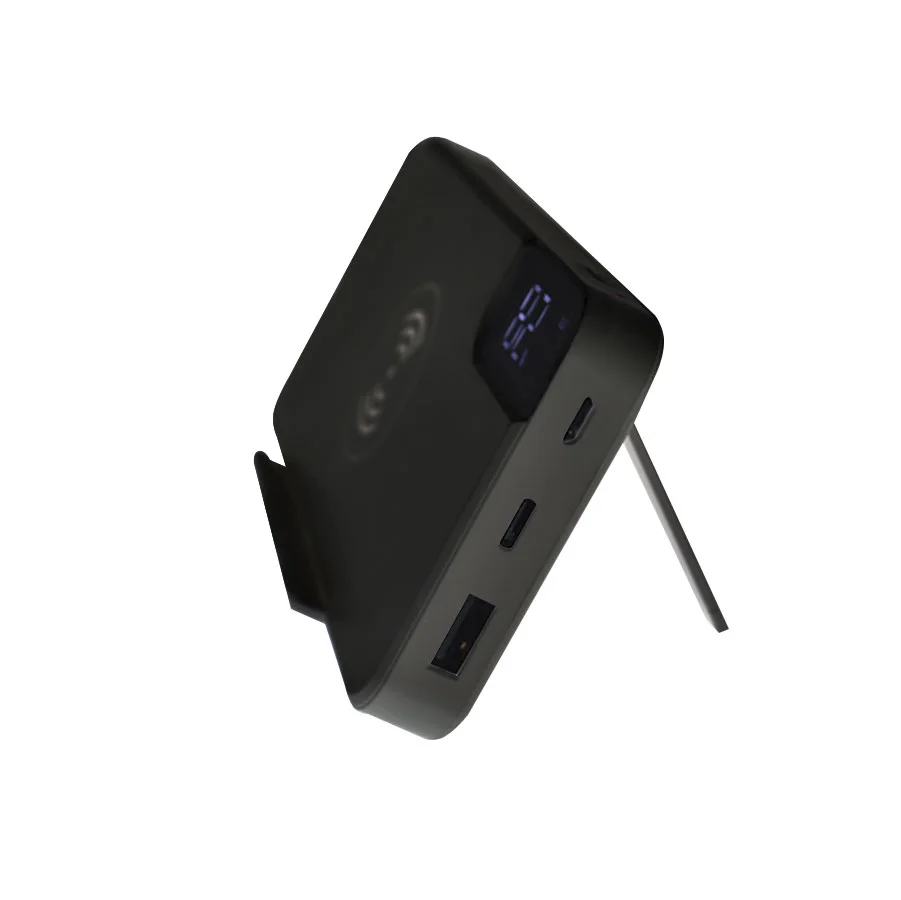 Внешний аккумулятор gPro QI с беспроводной зарядкой 10000 mAh черный - фото 2