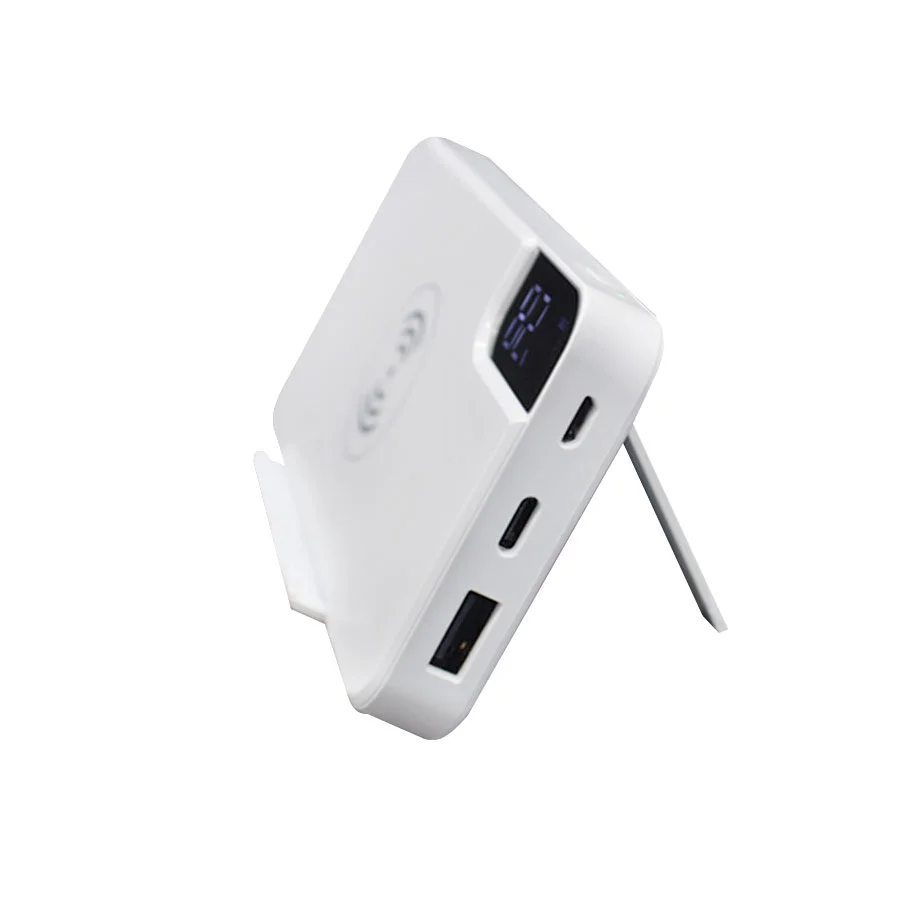 Внешний аккумулятор gPro QI с беспроводной зарядкой 10000 mAh белый - фото 2