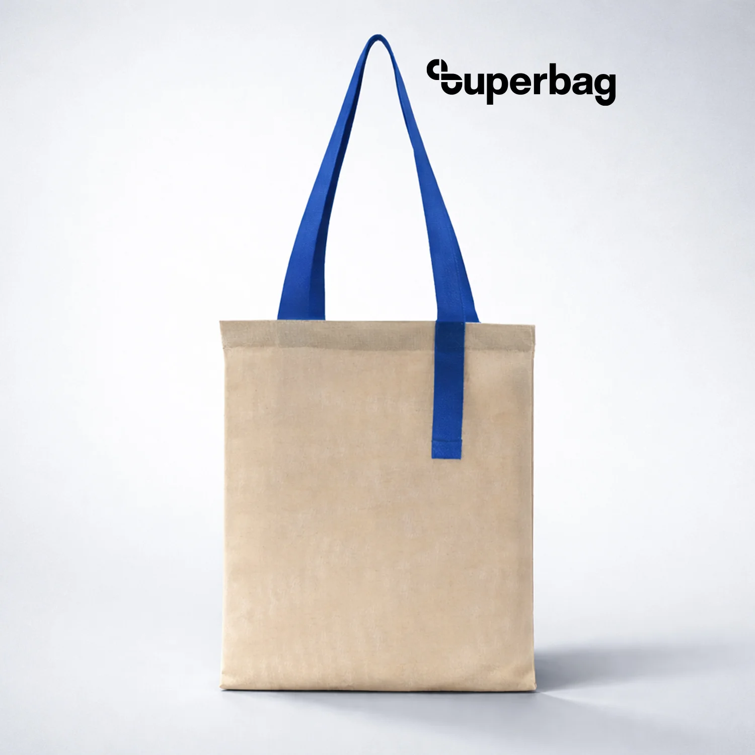 Шоппер Superbag Light с внутренним креплением полукольцо неокрашенный с синим - фото 2