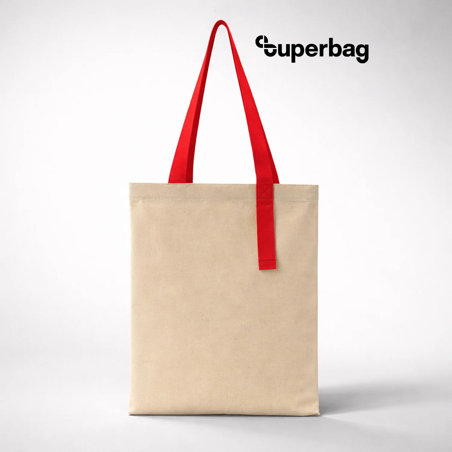 Шоппер Superbag Light с внутренним креплением полукольцо неокрашенный с красным