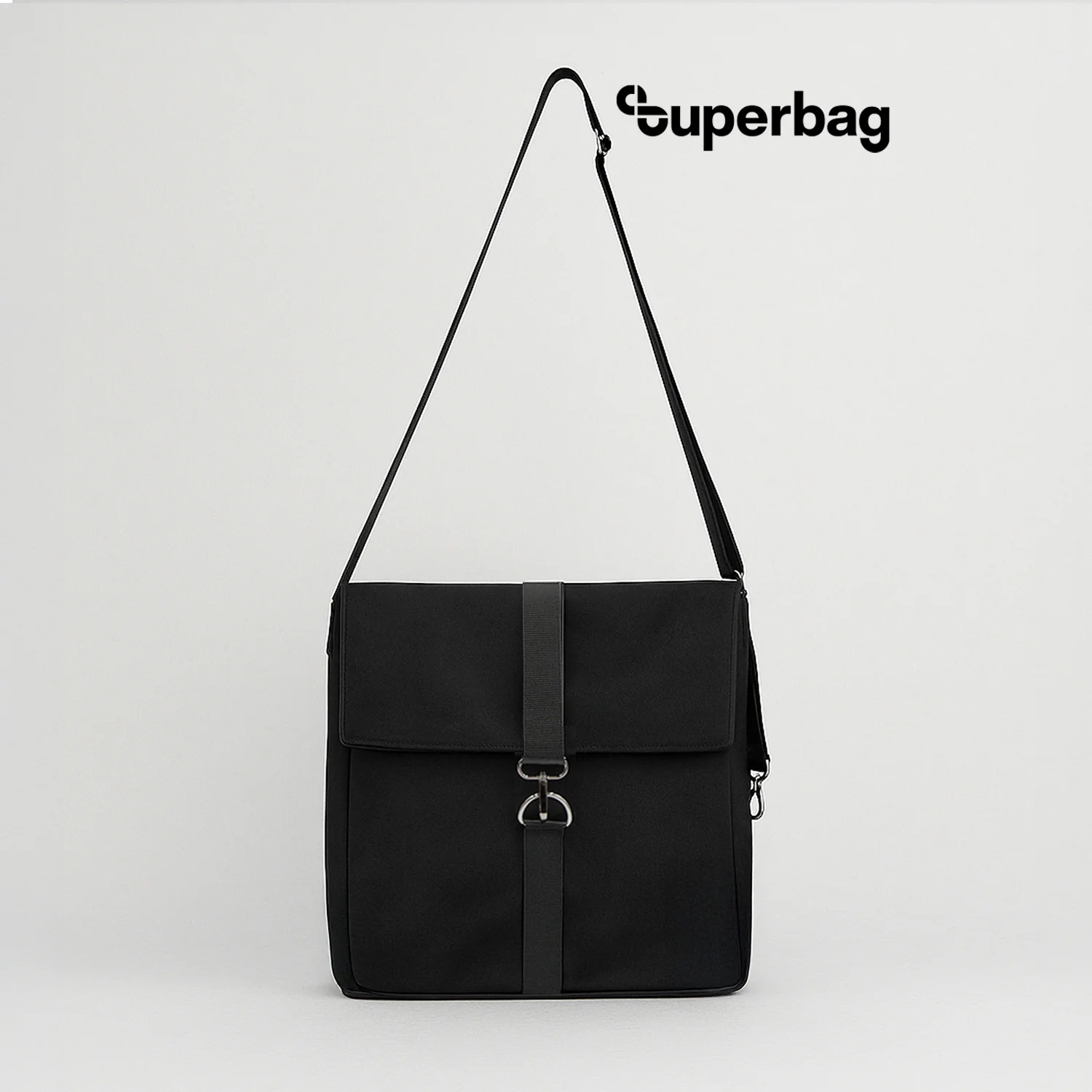 Шоппер Superbag Companion с тремя отделениями боковым креплением карабин и карманом черный - фото 2
