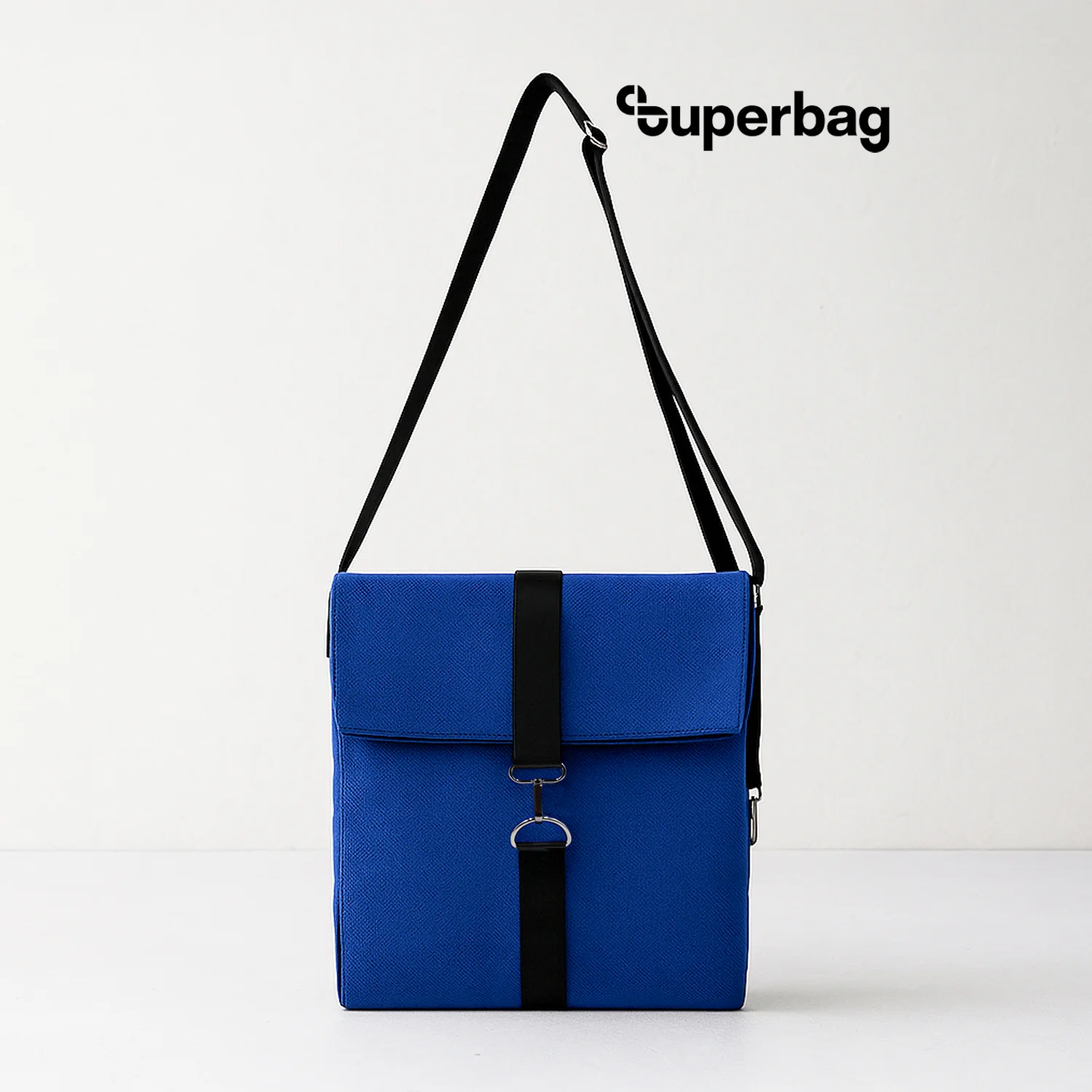Шоппер Superbag Companion с тремя отделениями боковым креплением карабин и карманом синий с черным