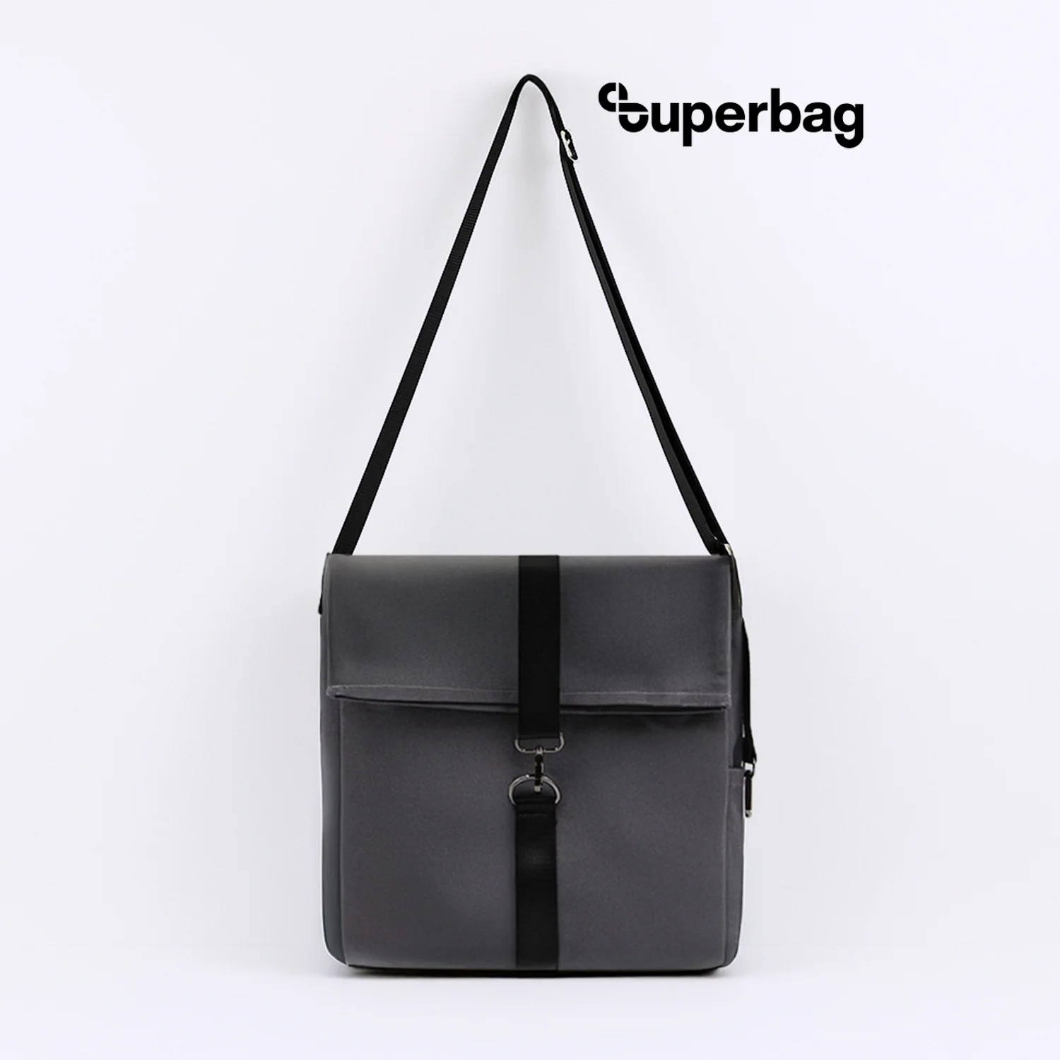 Шоппер Superbag Companion с тремя отделениями боковым креплением карабин и карманом серый с черным серый с чёрным - фото 2