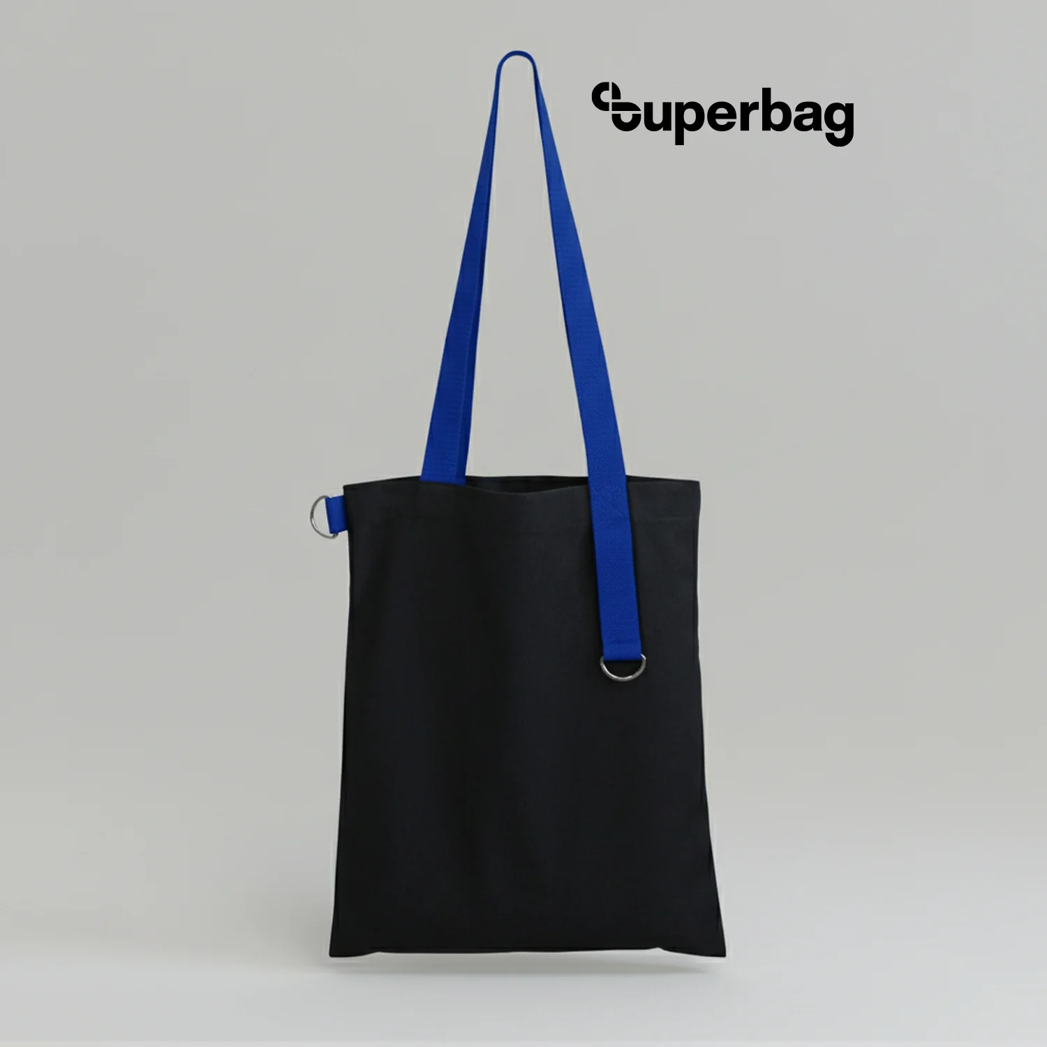 Шоппер Superbag black чёрный с синим - фото 2