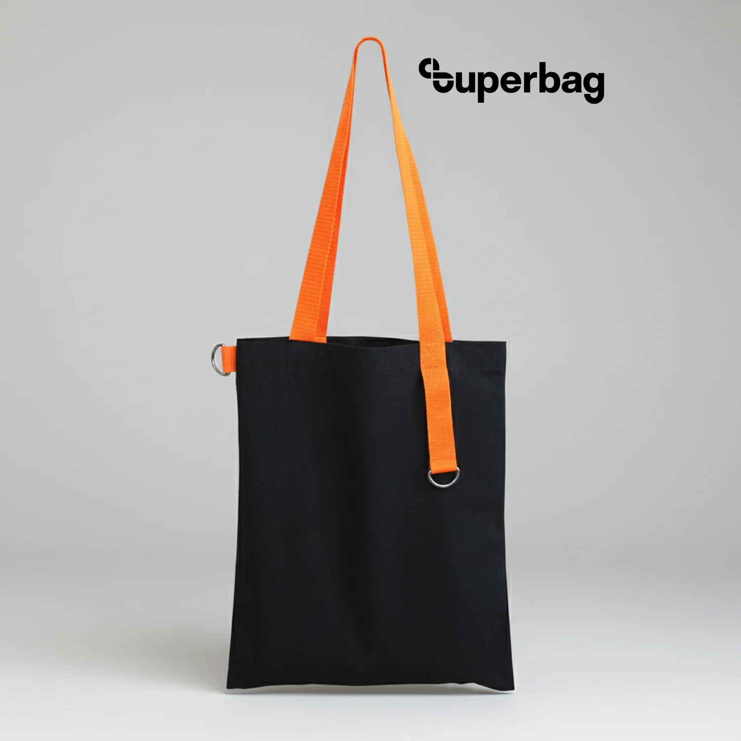 Шоппер Superbag black чёрный с оранжевым - фото 2