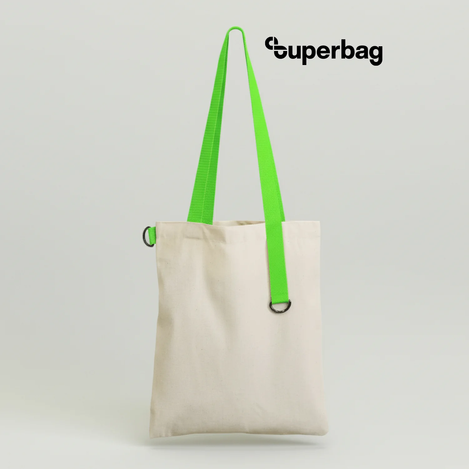 Шоппер Superbag неокрашенный с салатовым - фото 2