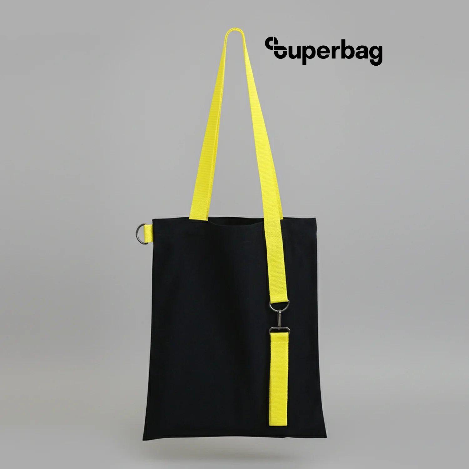 Шоппер Superbag black с ремувкой 4sb чёрный с жёлтым - фото 2