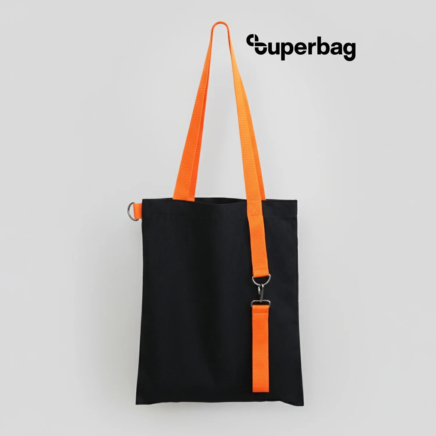 Шоппер Superbag black с ремувкой 4sb чёрный с оранжевым - фото 2