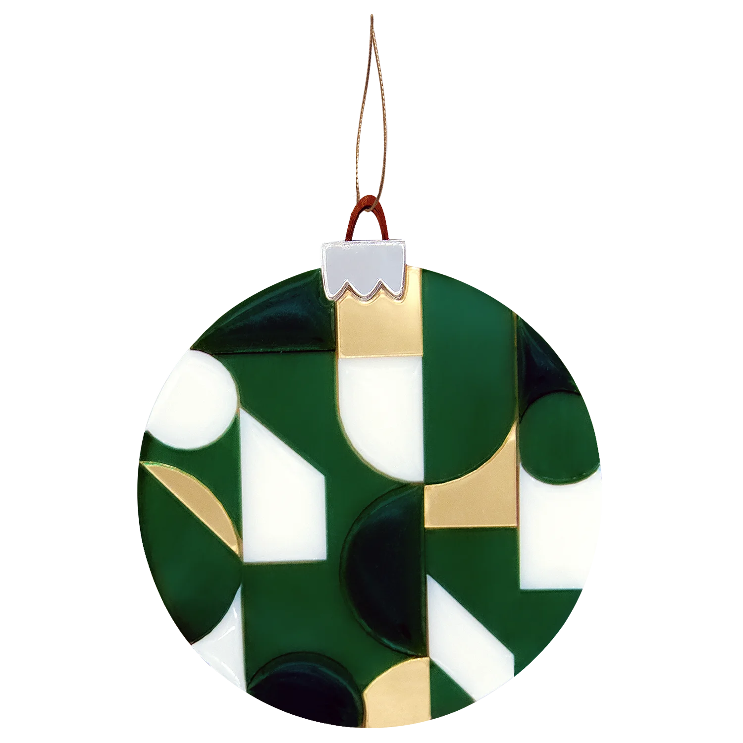 Ёлочное украшение Хундертвассер коллекция ARTS`ME зеленый с белым и с золотом - фото 2