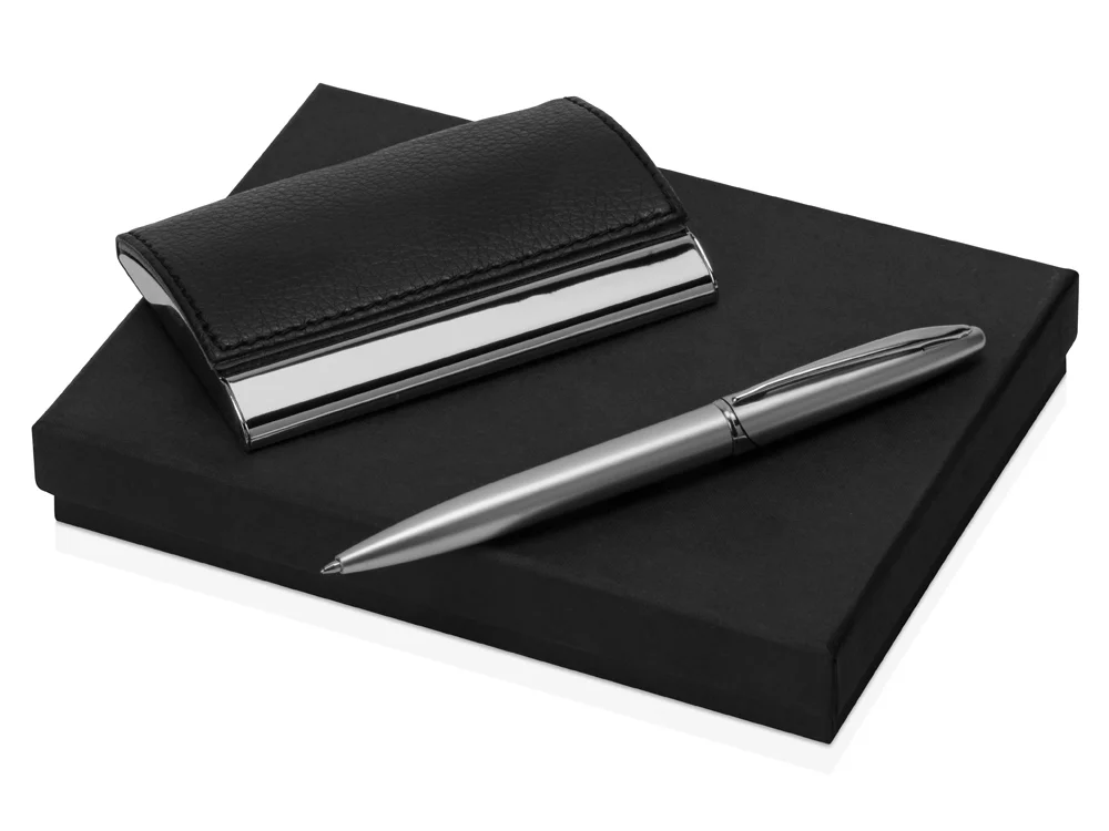 Подарочный набор Партнер черный серебристый