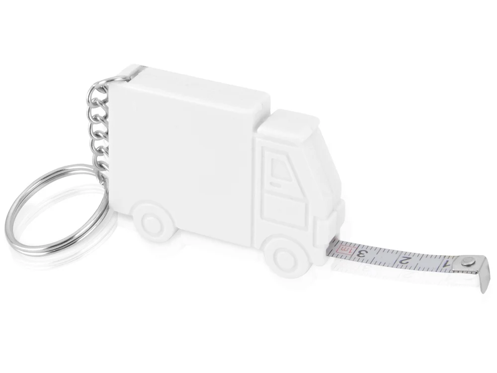 Брелок-рулетка Грузовик 1м белый/серебристый 1м - фото 2