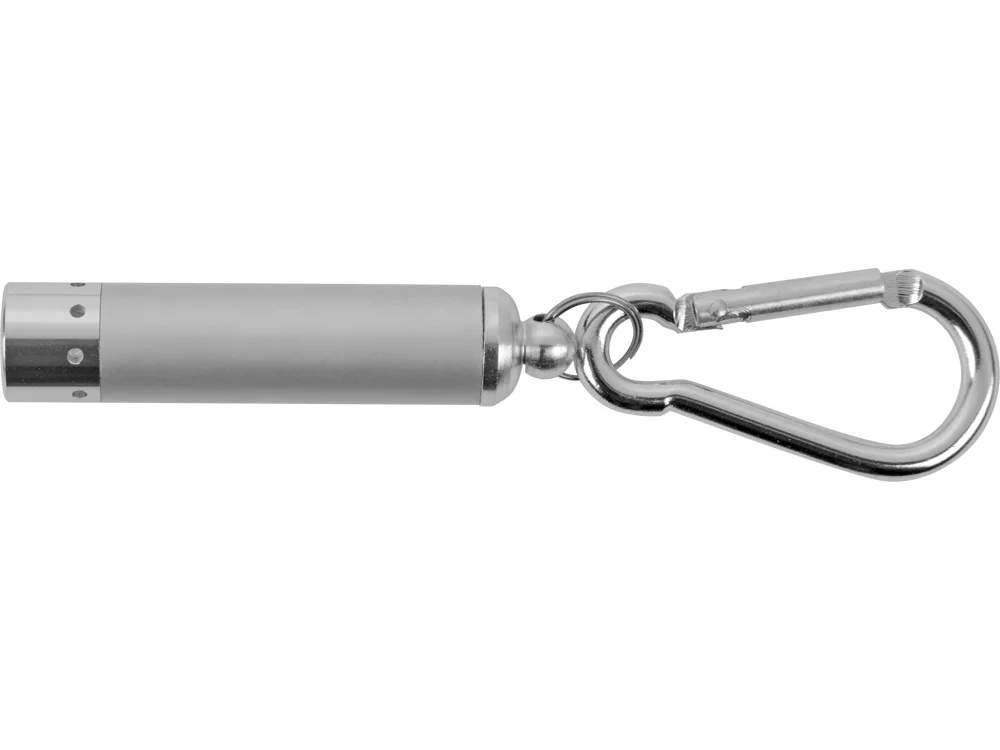 Брелок-фонарик Карабин серебристый - фото 5