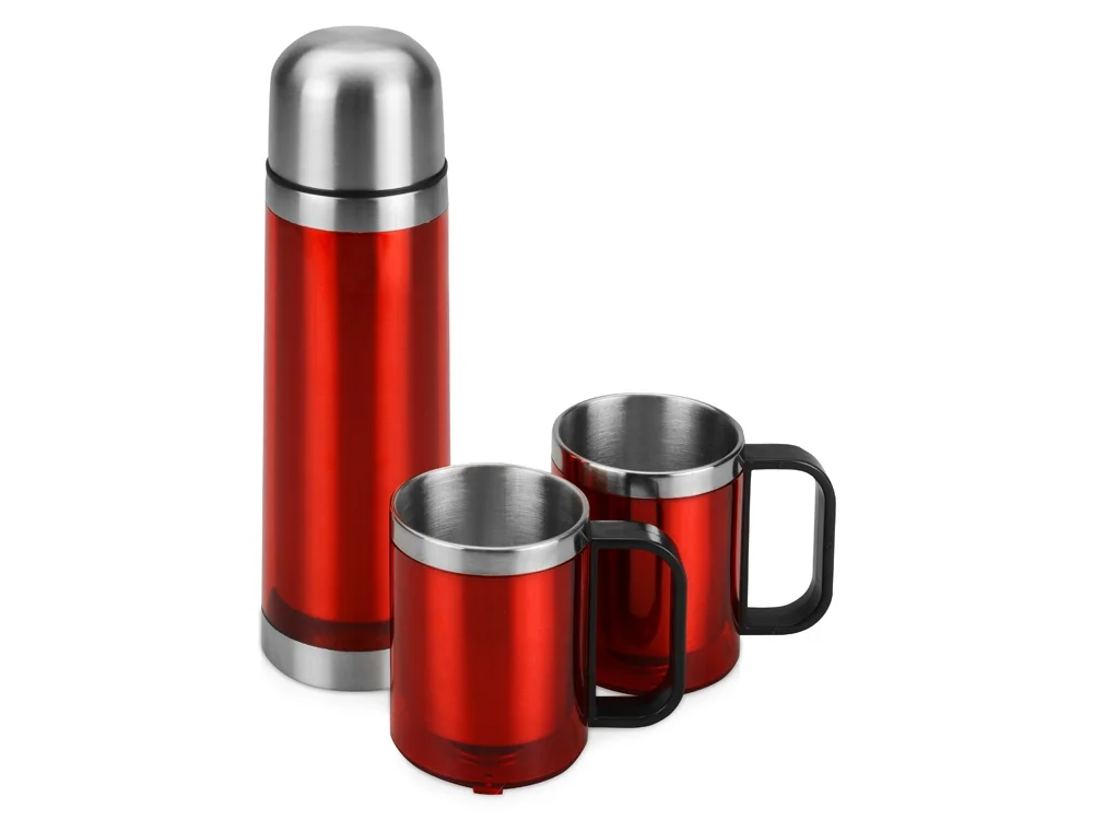 Набор Походный с чехлом красный/серебристый 550 мл 2 х 220 - фото 2