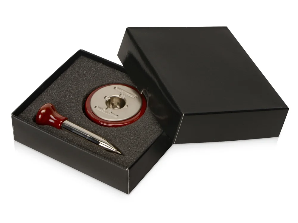 Ручка шариковая в виде рычага переключения скоростей красное дерево/серебристый - фото 5