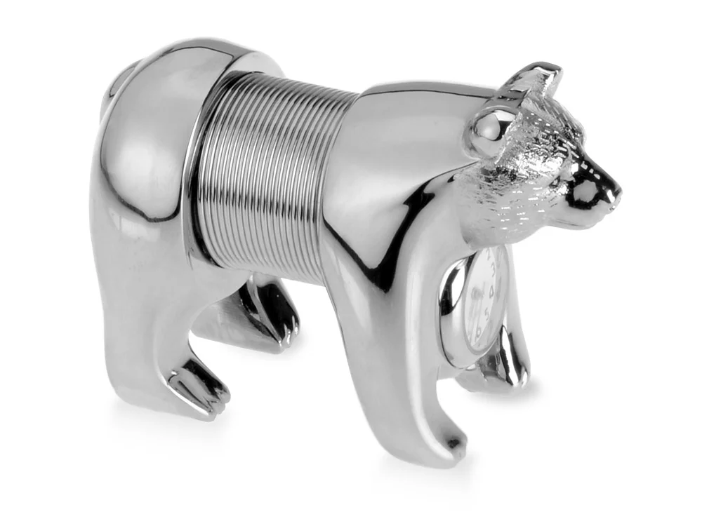 Часы Медведь серебристый - фото 3