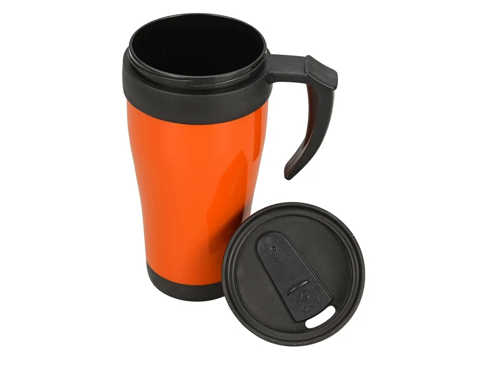 Термокружка Silence оранжевый/черный 350 мл - фото 2