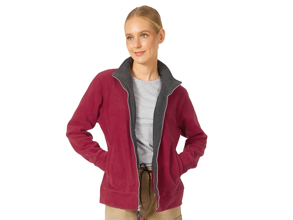 Куртка флисовая "Nashville" женская, красный/пепельно-серый, L - фото 2