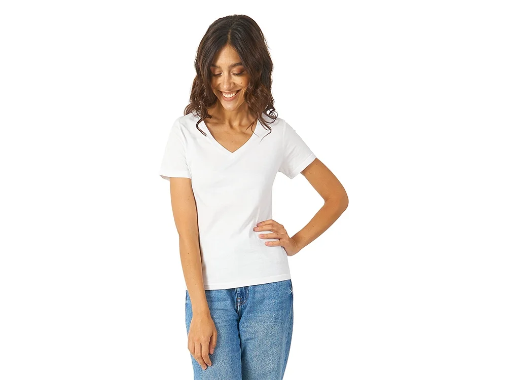 Футболка Heavy Super Club женская с V-образным вырезом белый M - фото 2