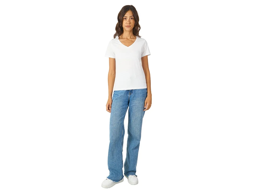 Футболка Heavy Super Club женская с V-образным вырезом белый M - фото 4