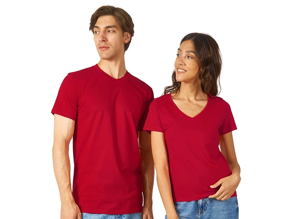 Футболка Heavy Super Club женская с V-образным вырезом красный M - фото 6