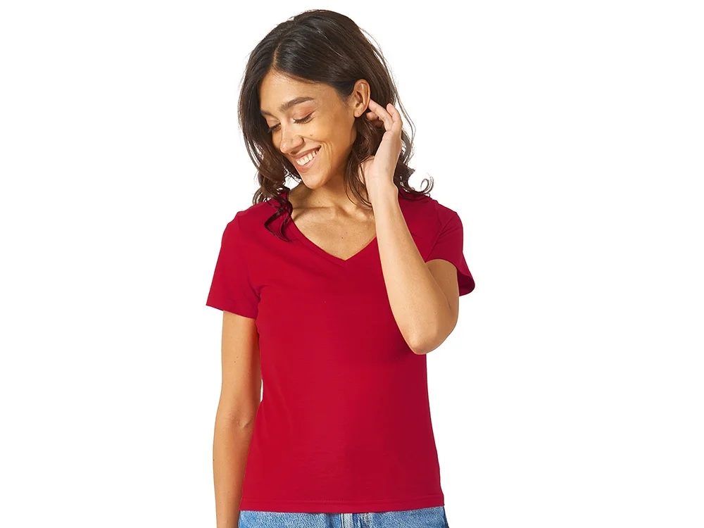 Футболка Heavy Super Club женская с V-образным вырезом красный XL - фото 3