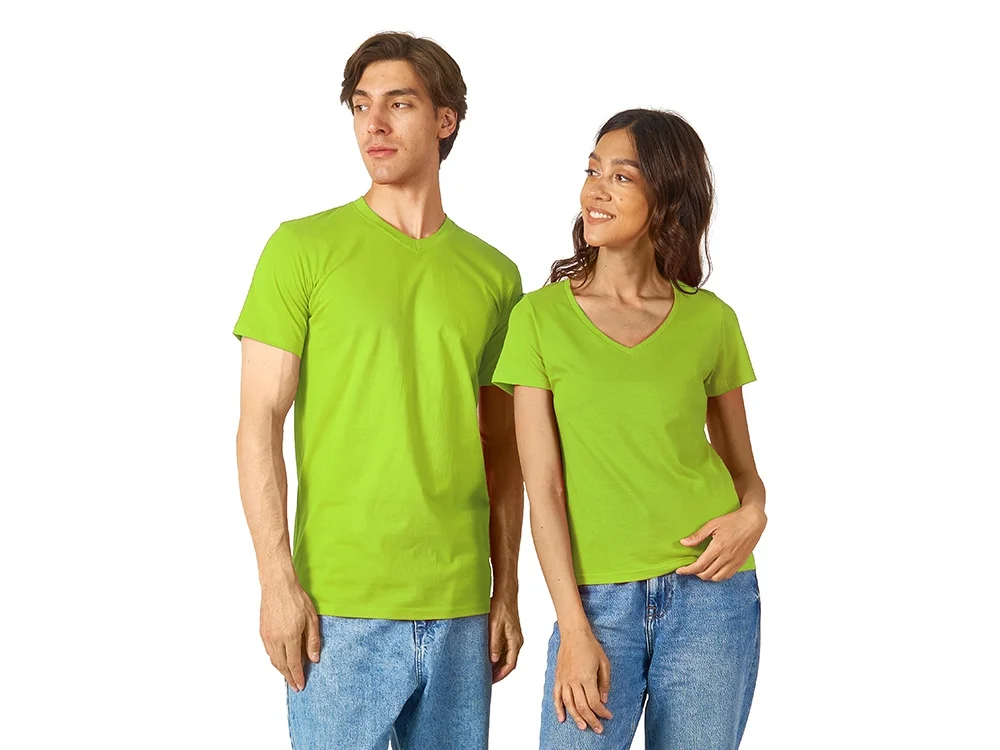 Футболка Heavy Super Club женская с V-образным вырезом зеленое яблоко M - фото 6