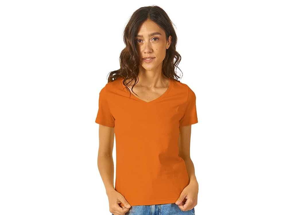Футболка Heavy Super Club женская с V-образным вырезом оранжевый S